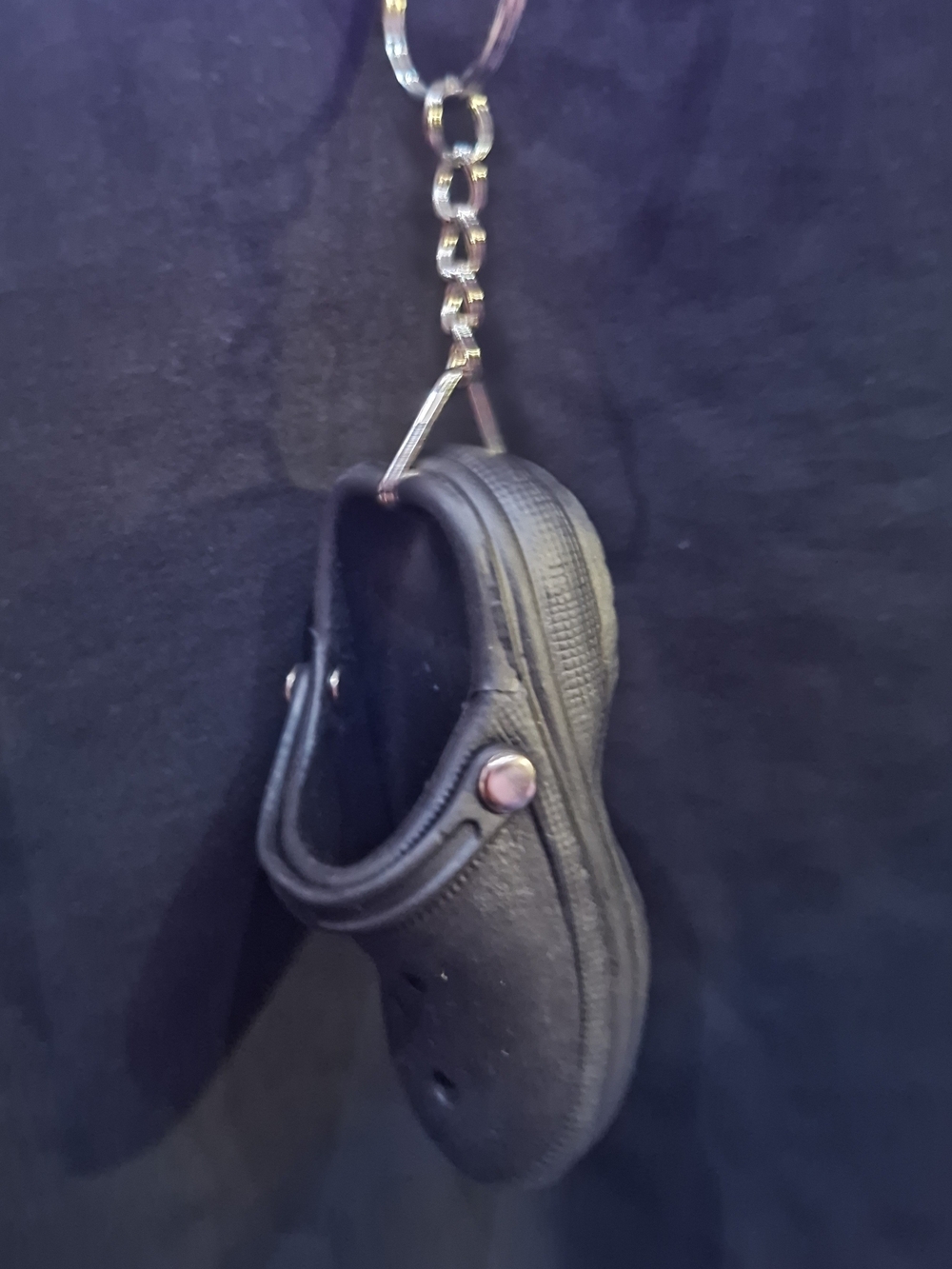 Black Mini Clog Bag Charm Keychain
